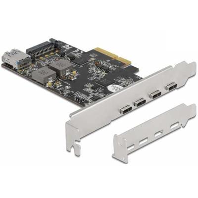 DeLOCK PCI Express x4 naar 4 x USB Type-C + 1 x USB Type-A - SuperSpeed USB 10 Gbps usb-controller