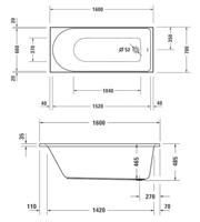 Ligbad Duravit D-Neo Inbouw 160x70x48.5 cm Wit Duravit - thumbnail