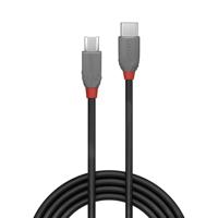 Lindy 36892 2m USB C Micro-USB B Mannelijk Mannelijk Zwart, Grijs USB-kabel - thumbnail