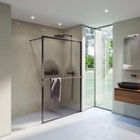 Inloopdouche Riho Lucid GD400 Omkeerbaar Verstelbaar Aluminium 200x120 cm Mat Zwart Riho - thumbnail