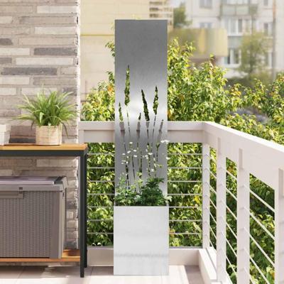VidaXL Tuin privacy screen fretwerk zilver 32 x 140 cm roestvrij staal