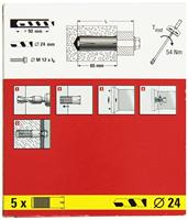 Fischer 50512 M 12 Plug 65 mm 24 mm 5 stuk(s) - thumbnail