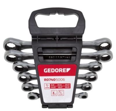 Gedore RED 3300898 R07405006 Dubbele ringsleutelratelset 6-delig Sleutelbreedte (metrisch) 8 - 19 mm Gedore RED 3300898 R07405006 Dubbele ringsleutelratelset 6-delig Sleutelbreedte (metrisch) 8 - 19 mm