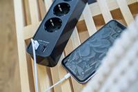 Brennenstuhl stekkerdoos met schakelaar 4 aansluitingen + 2 usb-poorten zwart - thumbnail