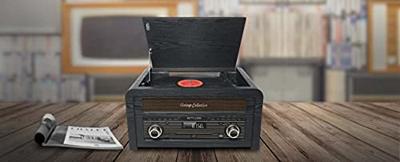 Muse MT-115 CD-microsysteem met platenspeler & FM-radio (30 vooraf ingestelde zenders) in houten kastdesign