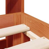 Bed met boekenkast zonder matras grenenhout wasbruin 140x200 cm - thumbnail