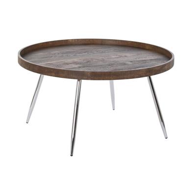 Hoofdtafel DKD Home Decor Bruin Zilverkleurig Metaal Staal Hout MDF 30 x 40 cm 78 x 78 x 41,5 cm