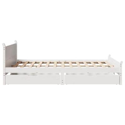 Bedframe zonder matras massief grenenhout wit 140x200 cm