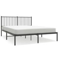 Bedframe met hoofdbord metaal zwart 160x200 cm - thumbnail