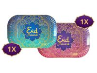 Eid Mubarak Dienblad Paars/Blauw (2st) - thumbnail
