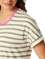 Schiesser Dames Nachthemd korte mouw - Lime streep - thumbnail