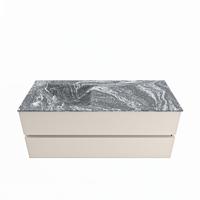 MONDIAZ VICA-DLUX 120cm badmeubel onderkast Linen 2 lades. Inbouw wastafel CLOUD links 1 kraangat, kleur Lava. - thumbnail