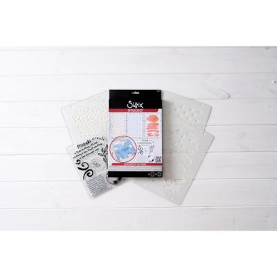 Sizzix • studio stamps set 7pcs & 3pcs stencils create by cat kerr