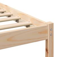 Bedframe met LED -striplichten met hoofdeinde Bruin 135 x 190 cm Grenenhout - thumbnail