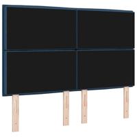 LED Hoofdbord met LED-striplichten Blauw 160 cm Polyester - thumbnail