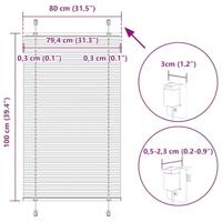 Pliss rolgordijn 80x100 cm stofbreedte 79,4 cm polyester wit - thumbnail