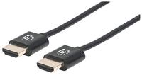 Manhattan 394406 HDMI-kabel HDMI Aansluitkabel HDMI-A-stekker, HDMI-A-stekker 0.50 m Zwart 4K UHD, Audio Return Channel (ARC) - thumbnail
