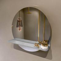 MONDIAZ SPOT spiegel rond 50cm met Spiegelplanchet kleur Plata. - thumbnail