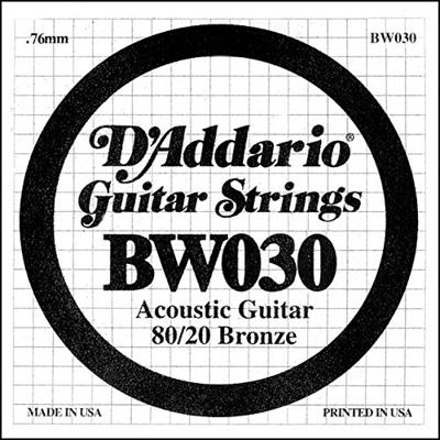 D&apos;Addario BW030 Bronze Wound Acoustic Guitar Single String .030 losse snaar voor westerngitaar