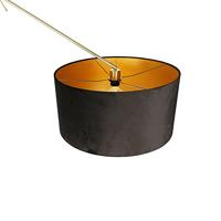 QAZQA Moderne vloerlamp goud velours kap zwart 50 cm - Editor - thumbnail