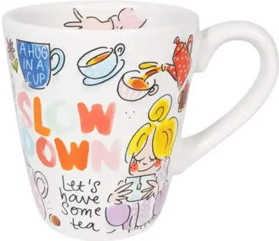 Blond Amsterdam theemok aardewerk slow down! 0,35l 10x11.5cm multi
