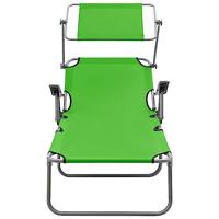 Ligbed met luifel staal groen - thumbnail