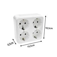 Benson opbouw stopcontact RA 4 voudig wit - 4650084 - thumbnail