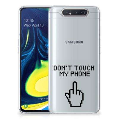 Samsung Galaxy A80 Silicone-hoesje Finger Don't Touch My Phone Samsung Galaxy A80 Silicone-hoesje Finger Don't Touch My Phone