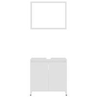 Badkamermeubelset bewerkt hout wit - thumbnail