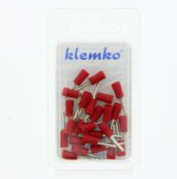 Pensteker 9,5mm rood 1,5mm² geïsoleerd 25 stuks 170160 Klemko verpakking hersluitbaar - thumbnail