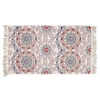 Clayre & Eef Vloerkleed 140x200 cm Blauw Rood Katoen Rechthoek Tapijt - thumbnail