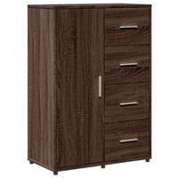 Dressoir 60x31x84 cm bewerkt hout bruin eikenkleur - thumbnail