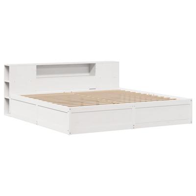 Bedframe zonder matras massief grenenhout wit 200x200 cm