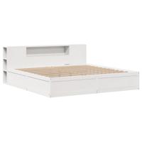 Bedframe zonder matras massief grenenhout wit 200x200 cm - thumbnail