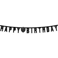 Letterslinger Happy Birthday Zwart/Wit - thumbnail
