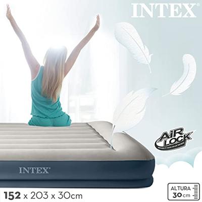Intex 64118NP Pillow Rest Mid-Rise Luchtbed 152x203x30 cm Grijs/Blauw Intex 64118NP Pillow Rest Mid-Rise Luchtbed 152x203x30 cm Grijs/Blauw