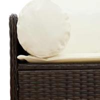 Tuinbank 3-zits met kussens poly rattan bruin - thumbnail