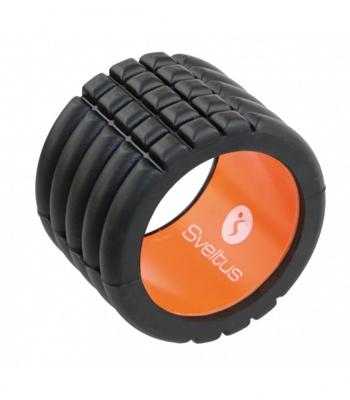 Sveltus foamroller Mini zwart/oranje 14 x 10 cm