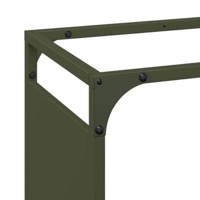 VidaXL Brandhoutrek 44x28x65 cm koudgewalst staal olijfgroen VidaXL Brandhoutrek 44x28x65 cm koudgewalst staal olijfgroen