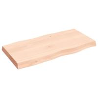 Tafelblad natuurlijke rand 80x40x6 cm massief eikenhout - thumbnail