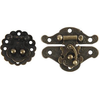 Creativ Company Mini beslag, afm 30-35 mm, antiek goud, 10 set/ 1 doos