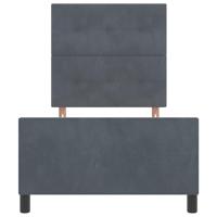 Bedframe met hoofdeinde Donkergrijs 100 x 200 cm Fluweel - thumbnail