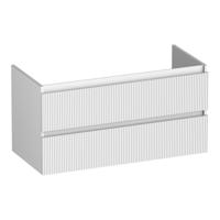 Brauer Joy Wavy - Onderkast - 100 cm - met 2 Softclose Lades Greeploos en 1 Sifon Uitsparing - Mat Wit - thumbnail