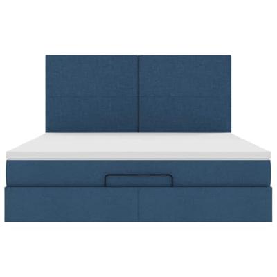 Ottoman bed met matras 160x200cm stof blauw
