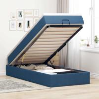 Ottoman bed met matras 90x190cm stof blauw - thumbnail