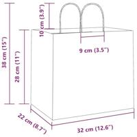 VidaXL Papieren zakken 250 st met hengsels 32x22x28 cm roze - thumbnail