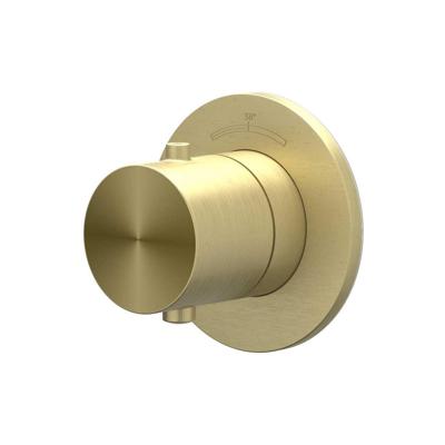 Afbouwdeel IVY Concord Inbouw Stopkraan Symmetry Met Rond Rozet RVS316 Geborsteld Mat Goud PVD