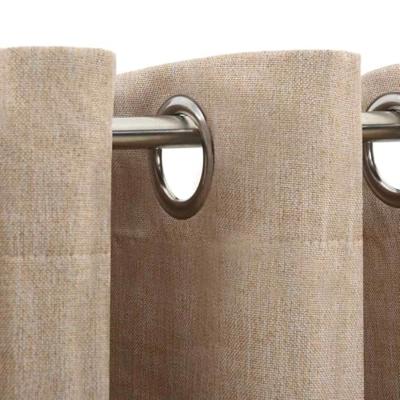 VidaXL Gordijnen linnen-look verduisterend ogen 2 st 140x175 cm beige