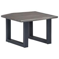 Salontafel met natuurlijke randen 60x60x40 cm acaciahout grijs - thumbnail