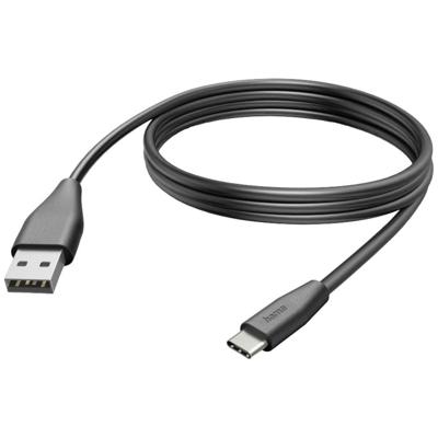 Hama 00201597 USB-laadkabel USB 2.0 USB-A stekker, USB-C stekker 3.00 m Zwart